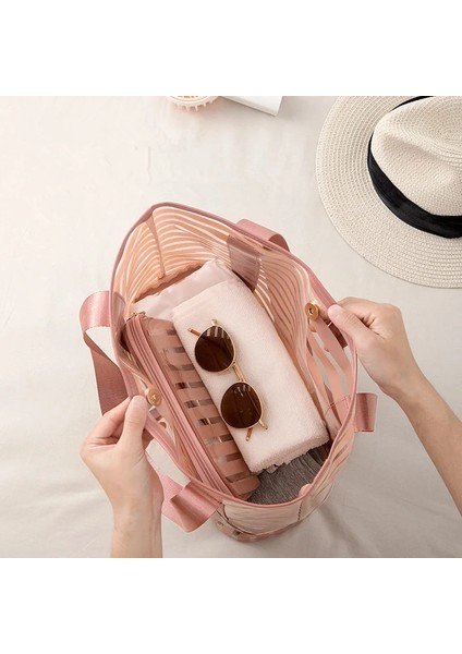 Pembe1 Tarzı Plaj Çantası Su Geçirmez Spor Ayakkabı Depolama Şeffaf Pvc Mayo Büyük Kamp Yüzme Havuzu Spor Salonu Kadın Için Seyahat Çanta (Yurt Dışından) modelleri