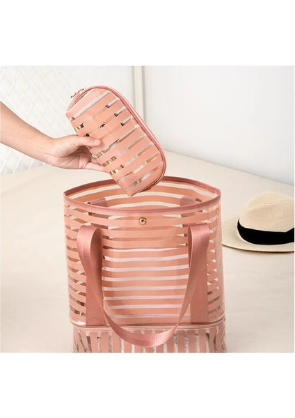 Pembe1 Tarzı Plaj Çantası Su Geçirmez Spor Ayakkabı Depolama Şeffaf Pvc Mayo Büyük Kamp Yüzme Havuzu Spor Salonu Kadın Için Seyahat Çanta (Yurt Dışından) indirimleri