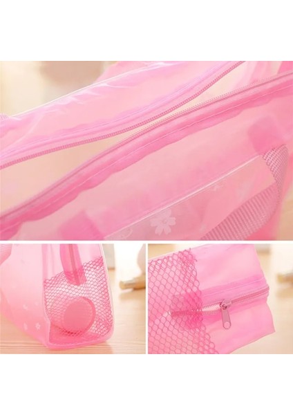 Pembe Renk Stili 5 Renk Yüzme Çantaları Spor Seyahat Banyo Saklama Çantası Kadın Şeffaf Organizatör Pvc Telefon Cebi (Yurt Dışından) modelleri