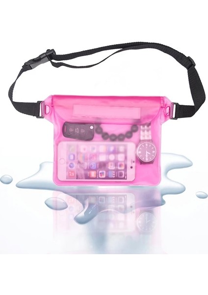 Pembe Tarzı 3 Katmanlı Su Geçirmez Sızdırmazlık Rafting Dalış Yüzme Bel Çantası Kayak Kaplama Sualtı Kurutma Omuz Çantası Bel Çantası Spor Çantası (Yurt Dışından)