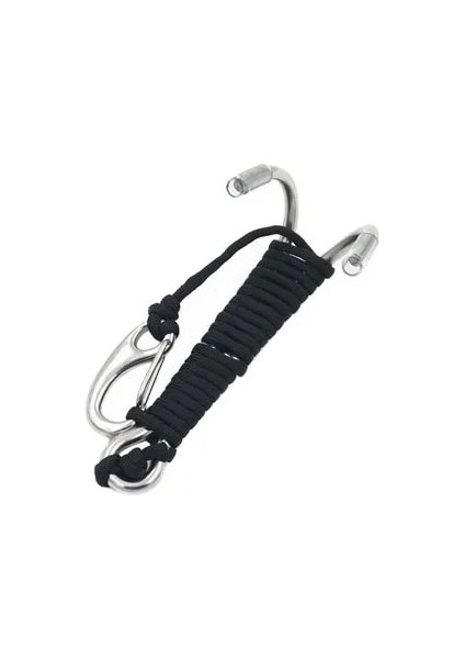 Siyah Stil Tüplü Dalış Çift Çift Paslanmaz Çelik Reef Sürüklenme Kancası, Çizgili ve Klipsli Kanca Sualtında Akım Dalışı Için Kanca (Yurt Dışından)