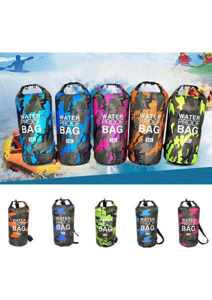 5l No.8 Stili Pvc Su Geçirmez Kuru Çanta 5l 10L 20L 30L Camo Açık Dalış Katlanabilir Erkek Kadın Plaj Yüzme Çantası Rafting Nehir Okyanus Sırt Çantası (Yurt Dışından) indirimleri