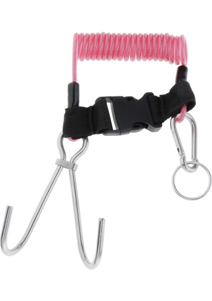 Pembe Tarzı Tüplü Dalış Paslanmaz Çelik Çift Resif Kancaları Spiral Sarmal Ipi Güvenlik Aksesuarları Ekipmanı Acil Durum Teçhizatı (Yurt Dışından)