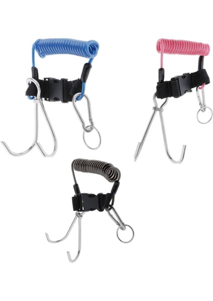 Pembe Tarzı Tüplü Dalış Paslanmaz Çelik Çift Resif Kancaları Spiral Sarmal Ipi Güvenlik Aksesuarları Ekipmanı Acil Durum Teçhizatı (Yurt Dışından) modelleri