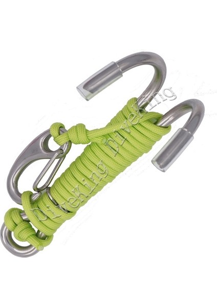 Yeşil Stil Tüplü Dalış Çift Çift Paslanmaz Çelik Reef Sürüklenme Kancası, Çizgili ve Klipsli Kanca Sualtında Akım Dalışı Için Kanca (Yurt Dışından)