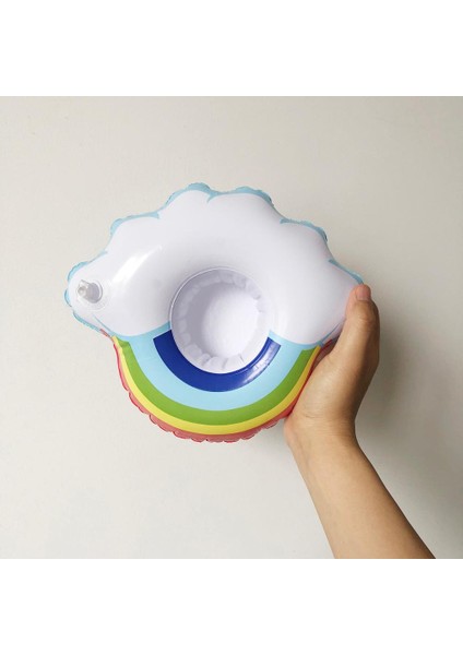 Gökkuşağı Bulut Stili 24 Stiller Mini Unicorn Flamingo Şişme Su Yüzme Havuzu Içecek Bardak Standı Tutucu Içecek Bar Bardak Altlıkları Için Şamandıra Parti Oyuncak (Yurt Dışından)