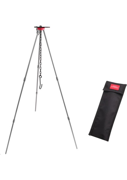 Gümüş Tarzı Kamp Şenlik Ateşi Tripod Taşınabilir Üçgen Destek Kamp Şenlik Ateşi Çerçevesi Açık Taşınabilir Tencere Yürüyen Pot Kamp Ateşi Tripodu (Yurt Dışından)