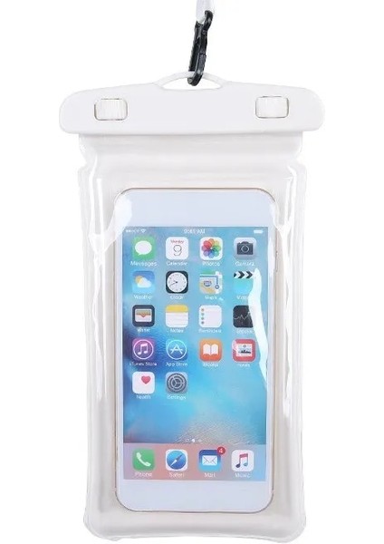 Beyaz Renk Stili Suya Dayanıklı Telefon Kılıfı Drift Dalış Yüzme Çantası Sualtı Kuru Çanta Kılıfı Telefon Için Kapak Su Sporları Plaj Havuzu Kayak 6 Inç (Yurt Dışından)