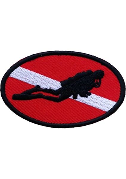 Elips Diver Down Flag Patch Sırt Çantası Tüplü Dalış Dalış Işlemeli Demir On (Yurt Dışından)