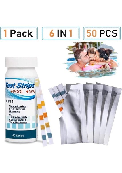 6 In 1 Tarzı Wimming Havuz Ph Test Kağıdı Artık Klor Değeri Alkalinite Sertlik Test Şeridi Ph Test Cihazı Havuz Temizleyici Aksesuarlar (Yurt Dışından) fiyatları
