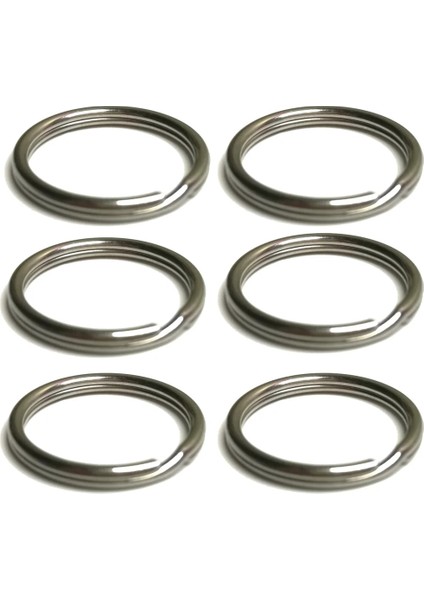 6pc Yuvarlak 20MM Tarzı Paslanmaz Çelik Tüplü Dalış Bölünmüş Yüzük Anahtarlık Kanca Döngü Yüzme Dalgıç Açık Kamp Dişli Ataşmanı (Yurt Dışından)
