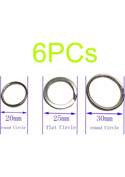 6pc Yuvarlak 20MM Tarzı Paslanmaz Çelik Tüplü Dalış Bölünmüş Yüzük Anahtarlık Kanca Döngü Yüzme Dalgıç Açık Kamp Dişli Ataşmanı (Yurt Dışından) fiyatları