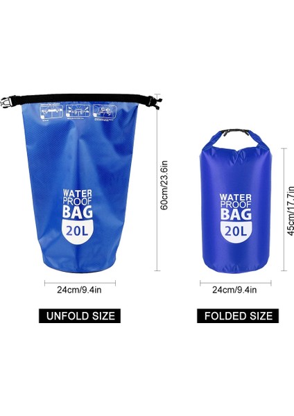 GR-20L Stili Su Geçirmez 10L 20L Kuru Çanta Pvc Yüzer Çanta Rulo Üst Saklama Torbaları Hafif Kuru Çuval Su Sporları Çanta Ekipmanları (Yurt Dışından)