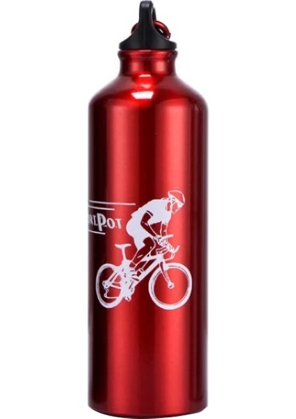 Kırmızı Stil 750ML Bisiklet Kamp Su Şişesi Bisiklet Doğa Sporları Alüminyum Alaşımlı Su Şişesi Taşınabilir Metal Spor Içecek Bardağı (Yurt Dışından)