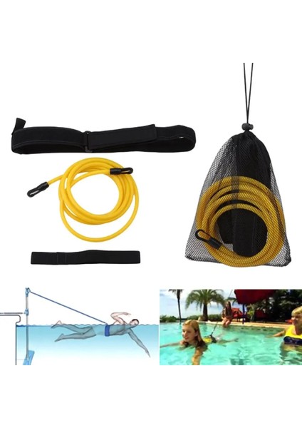 Sarı Stil Ayarlanabilir Yüzmek Eğitim Direnç Kemer Yüzme Yetişkin Çocuklar Için Bungee Egzersiz Tasma Örgü Cep Güvenlik Yüzme Havuzu Araçları (Yurt Dışından) modelleri