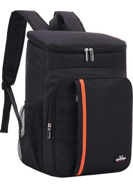 Siyah Stil Kamp Soğutucu Çanta Su Geçirmez Termal Kutu Taşınabilir Sırt Çantası Buzdolabı Çantası Açık Seyahat Öğle Yemeği Aksesuarları (Yurt Dışından)