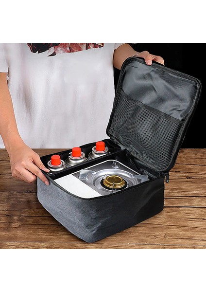 Siyah Stil Kamp Tencere Çanta Taşınabilir Su Geçirmez Pot Soba Depolama Gaz Tankı Çanta Kamp Yürüyüş Için Açık Sofra Organizatör (Yurt Dışından) fırsatları