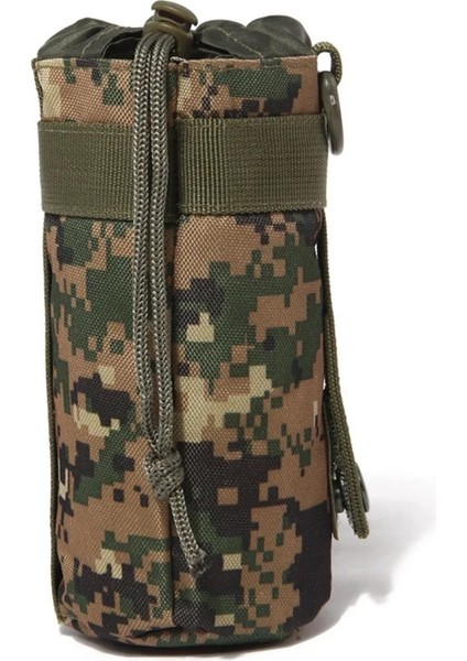 Digi-Woodland Stili Cqc Askeri Taktik Su Şişesi Kese Çanta Molle Sistemi Kantin Su Isıtıcısı Taşıyıcı Açık Kamp Yürüyüş Avcılık Su Tutucu (Yurt Dışından)