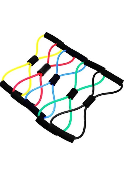 Siyah Stil Yoga Direnci Egzersiz Bantları Spor Salonu Fitness Ekipmanları Çekme Halatı 8 Kelime Göğüs Genişletici Elastik Kas Eğitim Borusu Gerginlik Halatı (Yurt Dışından) fiyatları