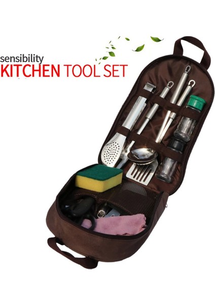 Kahverengi Çanta Stili Pişirme Aletleri Seti Çatal Bıçak Gereç Veya Kaşık Tencere Seti Outdoor Amping Pişirme Gereçleri Sofra Takımı (Yurt Dışından) modelleri
