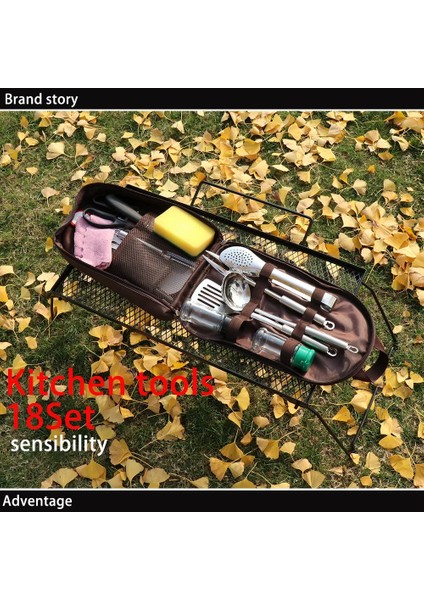 Kahverengi Çanta Stili Pişirme Aletleri Seti Çatal Bıçak Gereç Veya Kaşık Tencere Seti Outdoor Amping Pişirme Gereçleri Sofra Takımı (Yurt Dışından) indirimleri