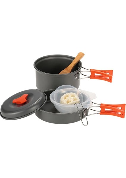 Sadece Pot Stili Kamp Tencere Seti Açık Alüminyum Pişirme Seti Su Isıtıcısı Tava Pot Seyahat Yürüyüş Barbekü Sofra Ekipmanları (Yurt Dışından)