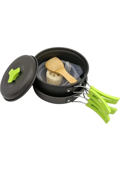 Sadece Pot Stili Kamp Tencere Seti Açık Alüminyum Pişirme Seti Su Isıtıcısı Tava Pot Seyahat Yürüyüş Barbekü Sofra Ekipmanları (Yurt Dışından)