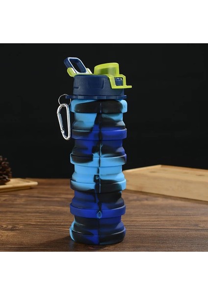 Gri Tarzı 500ML Geri Çekilebilir Silikon Şişe Katlanır Su Bardağı Doğa Sporları Seyahat Taşınabilir Su Isıtıcısı Bisiklet Büyük Kapasiteli Katlanabilir Bardak (Yurt Dışından)