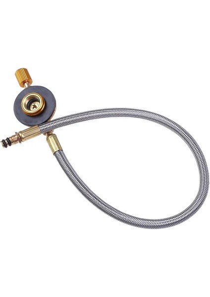 Demir Hortum Stili Açık Kamp Gaz Sobası Adaptörü Taşınabilir Propan Brülör Dönüştürücü Silindir Teneke Kutu Adaptörü Gaz Tankı Gaz Ocağı Konektörü (Yurt Dışından)
