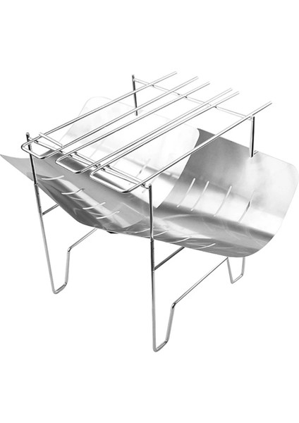 C Stili Mini Taşınabilir Barbekü Izgara Paslanmaz Çelik Katlanır Barbekü Net Soba Rafı Yakacak Odun Hafif Açık Gezi Kamp Aracı (Yurt Dışından)