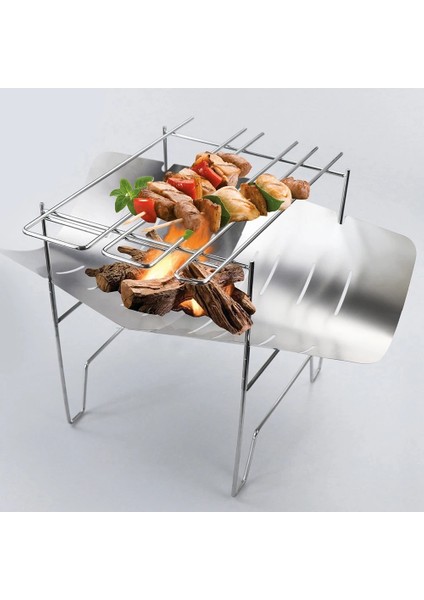 C Stili Mini Taşınabilir Barbekü Izgara Paslanmaz Çelik Katlanır Barbekü Net Soba Rafı Yakacak Odun Hafif Açık Gezi Kamp Aracı (Yurt Dışından) indirimleri