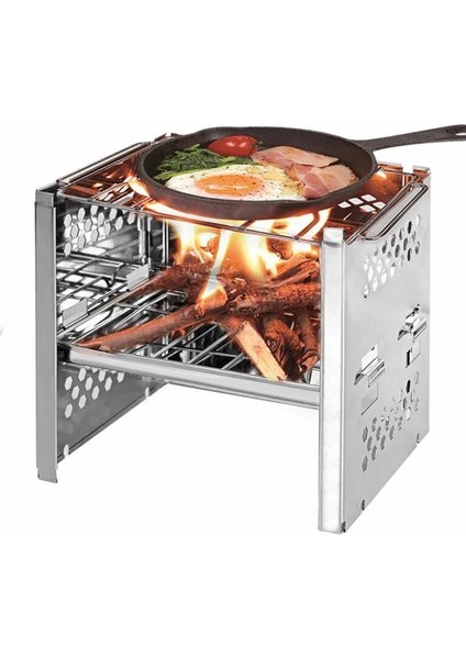 Küçük Stil Kare Odun Sobası Açık Izgara Marcoal Soba Katlanır Izgara Açık Kamp Katlanır Barbekü Ekipmanları Pişirme Malzemeleri (Yurt Dışından) fiyatları