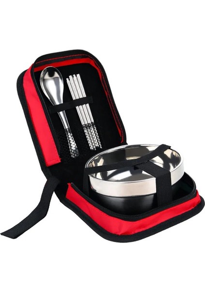 1 Kişilik Set Stili Seyahat Ekipmanları Kase Kaşık Çatal Bıçak Takımı Kamp Katlanır Sofra Açık Egzersiz Yemek Takımıçelik Set Aktiviteler Chopstick Yürüyüş (Yurt Dışından)