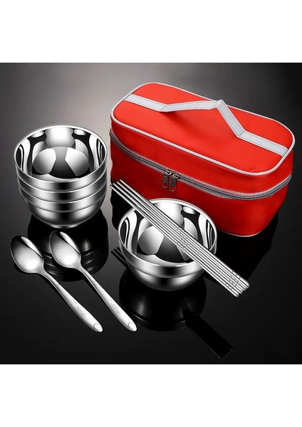 1 Kişilik Set Stili Seyahat Ekipmanları Kase Kaşık Çatal Bıçak Takımı Kamp Katlanır Sofra Açık Egzersiz Yemek Takımıçelik Set Aktiviteler Chopstick Yürüyüş (Yurt Dışından) fırsatları