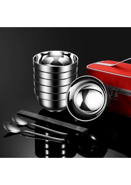 1 Kişilik Set Stili Seyahat Ekipmanları Kase Kaşık Çatal Bıçak Takımı Kamp Katlanır Sofra Açık Egzersiz Yemek Takımıçelik Set Aktiviteler Chopstick Yürüyüş (Yurt Dışından) indirimleri