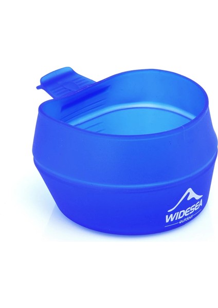 Fincan Tarzı Widesea Sofra Kamp Için 250ML Yumuşak Katlanabilir Bardak Kamp Ekipmanları Taşınabilir Kolu Açık Cep Kase Turizm Yürüyüş (Yurt Dışından)