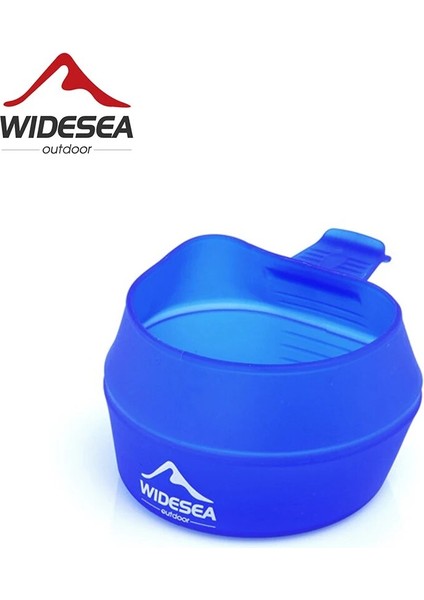 Fincan Tarzı Widesea Sofra Kamp Için 250ML Yumuşak Katlanabilir Bardak Kamp Ekipmanları Taşınabilir Kolu Açık Cep Kase Turizm Yürüyüş (Yurt Dışından)