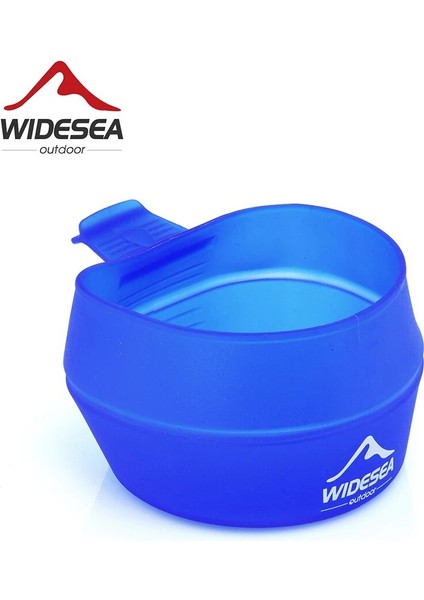 Fincan Tarzı Widesea Sofra Kamp Için 250ML Yumuşak Katlanabilir Bardak Kamp Ekipmanları Taşınabilir Kolu Açık Cep Kase Turizm Yürüyüş (Yurt Dışından)