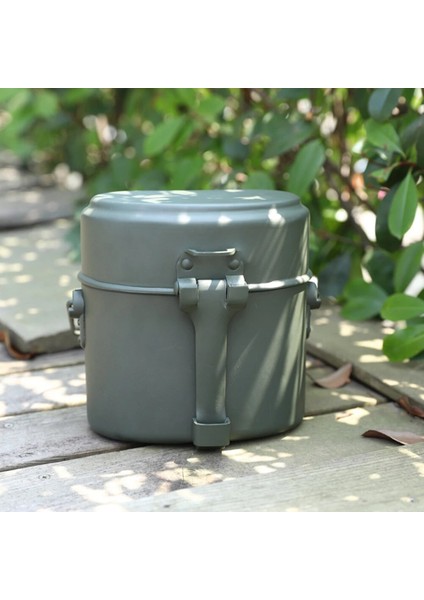 Taşınabilir Kamp Mess Kitleri Yürüyüş Tencere Ordu Mess Kiti Askeri Aşçı Yürüyüş Bisiklet Sırt Çantası Için Üç Parçalı Bento Öğle Yemeği Kutusu (Yurt Dışından) fırsatları