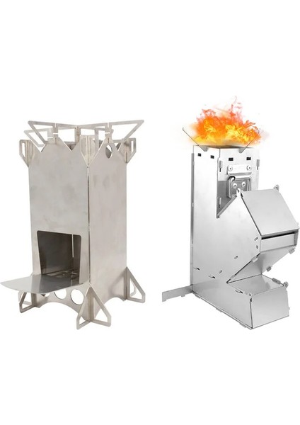 2 Yalıtım Levhası Stili Kamp Sobası Katlanabilir Odun Yanması Paslanmaz Çelik Roket Sobası Boşaltma Taşınabilir Roket Sobası Açık Odun Ateşi Sobası Ateşleme (Yurt Dışından) fiyatları