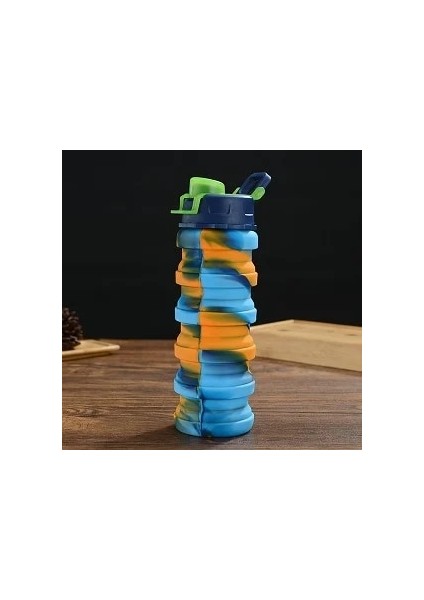 Mavi Stil Yüksek Li Katlanabilir Bardak Katlanabilir Su Şişesi Taşınabilir Sızdırmaz Silikon Spor Seyahat Açık Kapaklı Şişe (Yurt Dışından) modelleri