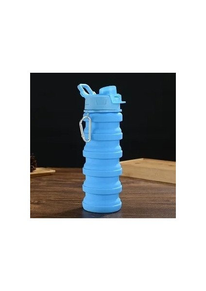 Mavi Stil Yüksek Li Katlanabilir Bardak Katlanabilir Su Şişesi Taşınabilir Sızdırmaz Silikon Spor Seyahat Açık Kapaklı Şişe (Yurt Dışından) fırsatları