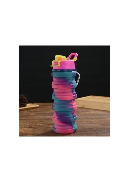 Mavi Stil Yüksek Li Katlanabilir Bardak Katlanabilir Su Şişesi Taşınabilir Sızdırmaz Silikon Spor Seyahat Açık Kapaklı Şişe (Yurt Dışından) indirimleri