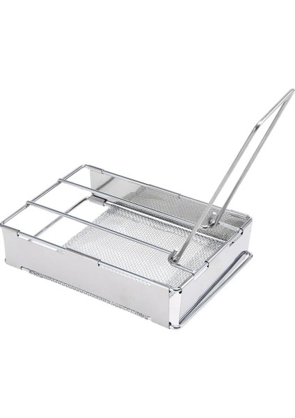 Stil B Tarzı Katlanabilir Paslanmaz Çelik Tost Makinesi Plakası Taşınabilir Açık Kamp Ekmek Tost Makinesi Izgara Sırt Çantasıyla Yürüyüş Yürüyüş Mesh Net Grill (Yurt Dışından)