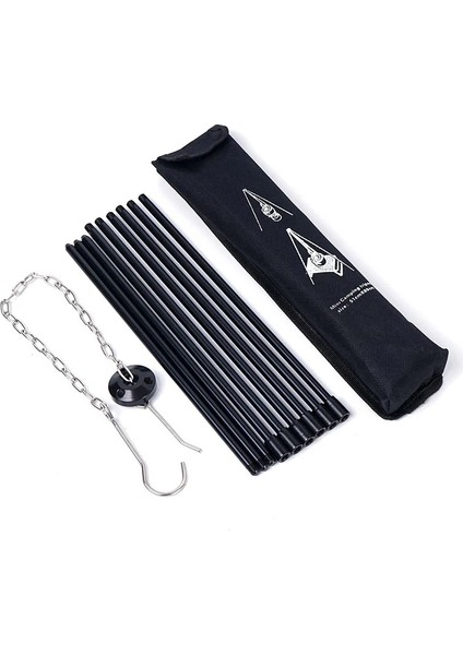Siyah Stil Ortable Açık Kamp Tripod Katlanır Kamp Ateşi Tencere Izgara Tencere Asılı Kanca Raf (Yurt Dışından)
