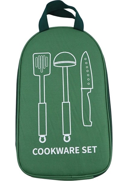 Ordu Yeşili Tarzı 36X20.5X 6cm Açık Kamp Tencere Konteyner Çanta Taşınabilir Sofra Mutfak Pişirme Gereçleri Organizatör Seyahat Barbekü Saklama Çantası (Yurt Dışından)