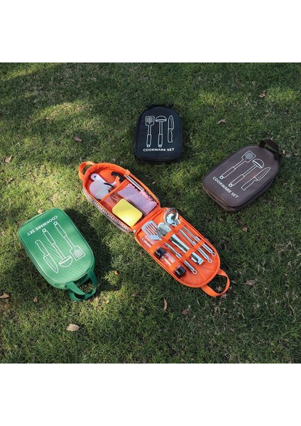 Ordu Yeşili Tarzı 36X20.5X 6cm Açık Kamp Tencere Konteyner Çanta Taşınabilir Sofra Mutfak Pişirme Gereçleri Organizatör Seyahat Barbekü Saklama Çantası (Yurt Dışından) fırsatları