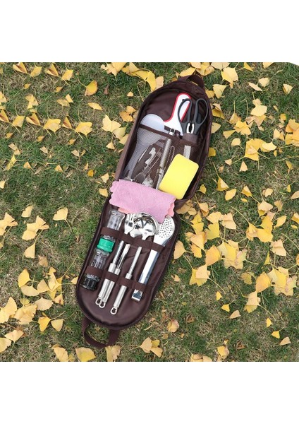 Ordu Yeşili Tarzı 36X20.5X 6cm Açık Kamp Tencere Konteyner Çanta Taşınabilir Sofra Mutfak Pişirme Gereçleri Organizatör Seyahat Barbekü Saklama Çantası (Yurt Dışından) indirimleri