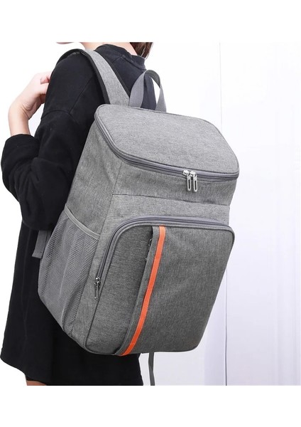 Gri Stil Large Capacity Lunch Backpack Warm Insulated Bag Leak Proof Thermal Outdoor Bag Food Beverage Storage Bag (Yurt Dışından) fiyatları