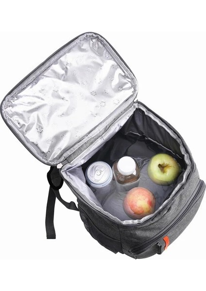 Gri Stil Large Capacity Lunch Backpack Warm Insulated Bag Leak Proof Thermal Outdoor Bag Food Beverage Storage Bag (Yurt Dışından) modelleri